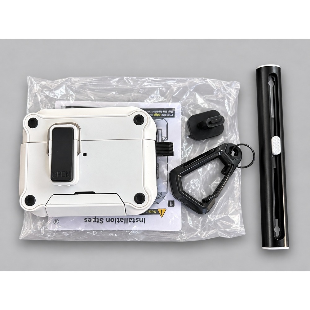 Inesore AirPods Pro 3 Case White MagSafe Magnetic Lock Stand Cleaning Kit